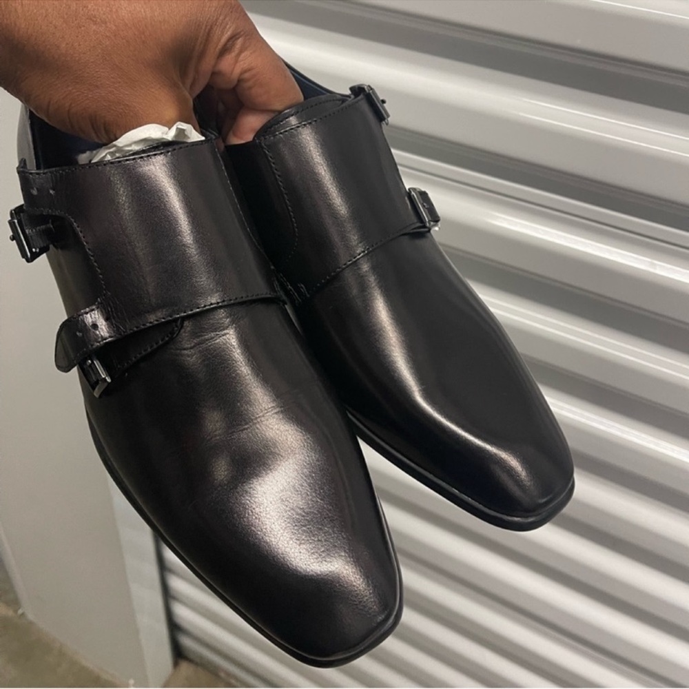 NWB Black Steve Madden double-monk strap dress shoes Sz 10.5